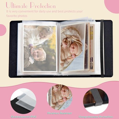 Photo Album 4x6 Photos - 60 Photos Capacity PU Leather Cover Photo Album with Strong Elastic Band, Portable Picture Album for Family Wedding Wedding Anniversary, Football on Fire - color: Football on Fire