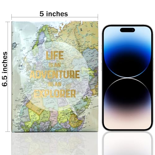 Holoary Photo Albums 4x6 100 Photos, Small Size 1 Picture Per Page, 100 Pockets 4"x6", Printed Book Cover Old Map Adventure Travel Vacation - size: 100 Pockets