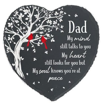 Dad Memorial Stone, Memorial Gifts for Loss of Dad Cardinal Memorial Garden Stone, Sympathy Gifts for Loss of Father in Memory of Dad in Heaven - My Mind Still Talks to You