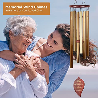 Memorial Wind Chimes Gift, Windchime for Loss of Loved one, Outside deep Tone Large aluminiu, Bereavement Memorial Gifts Sympathy Wind Chimes,Unisex Gift Garden Decor,mom,Grandmother,Women Gifts - size: Teardrop-Golden Envelope