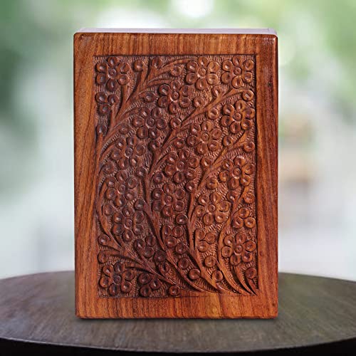Wooden Urn for Human & Pet Ashes - Decorative Keepsake Burial Box - Extra Small (Style5, 5 x 3 x 2.25 inch) - size: X-Small
