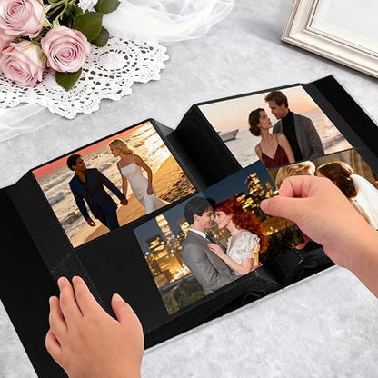 Aevdor 5x7 Photo Album, Holds 320 Photos, Linen Cover, Grey | Fits 5x7 Photos, Postcards & Artwork, Family & Wedding Albums, Baby & Travel Memories - color: Grey