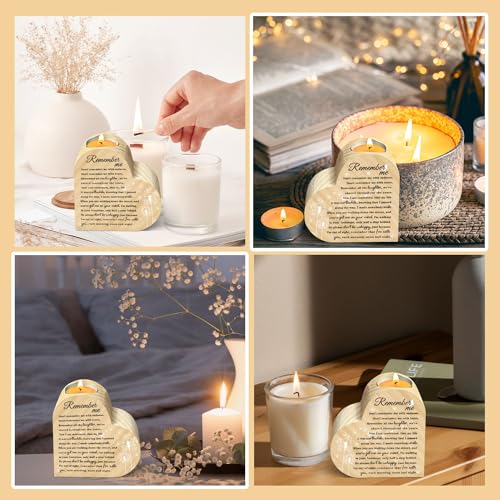 Memorial Gift Wooden Heart Candle Holders, Sympathy Gifts for Loss of Loved One Candle Holders, Remembrance Gifts, Thoughtful Funeral Gifts, Double Sided Printing - color: Candle-remember