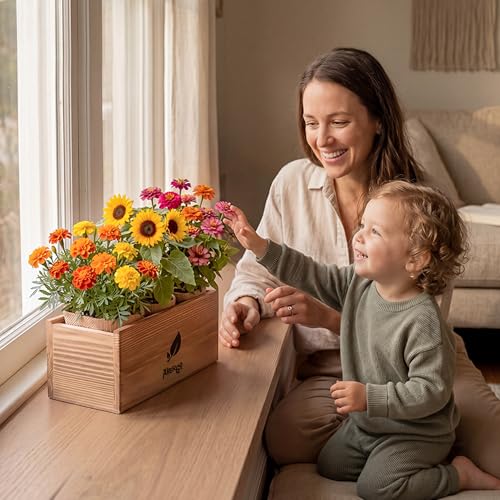 AVERGO Flower Seeds Growing Kit - Complete Indoor Plant Set | Complete Indoor & Outdoor Kit with Seeds for Planting, Planters, Soil, Tools, Instructions