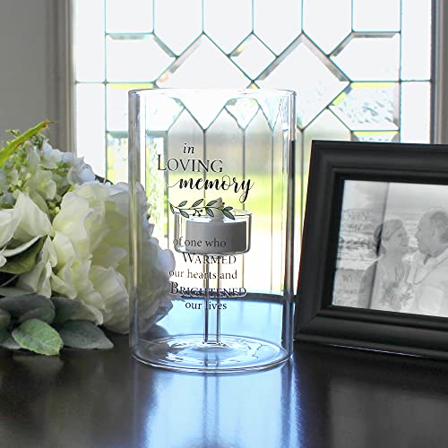 Lillian Rose In Loving Memory Glass Memorial Tea Light Holder