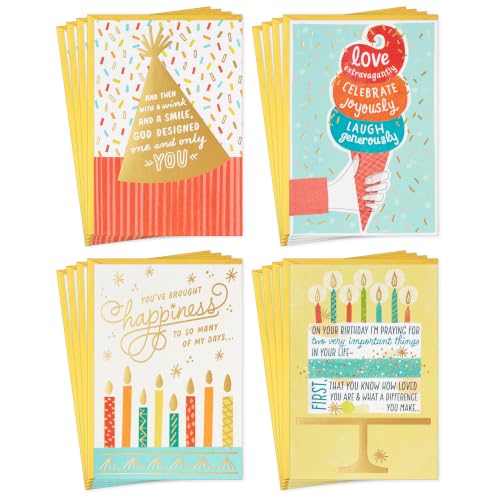 Hallmark DaySpring Religious Birthday Cards, 16-Pack (Happiness) - style: Birthday