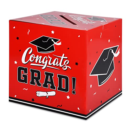 Gatherfun Graduation Decorations 2026 Grad Card Box for Gift Graduation Party Favors Decor Party Supplies Red - color: Red