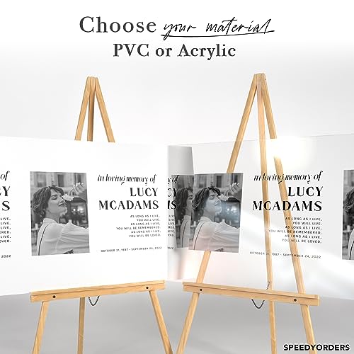 Personalized In Loving Memory Funeral Sign With Photo - Custom-Made Meaningful Sign To Commemorate A Loved One You Dearly Miss (Paper) - color: Sign 1
