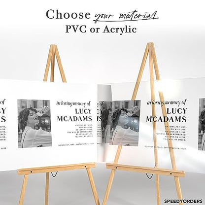 Personalized In Loving Memory Funeral Sign With Photo - Custom-Made Meaningful Sign To Commemorate A Loved One You Dearly Miss (Paper) - color: Sign 1