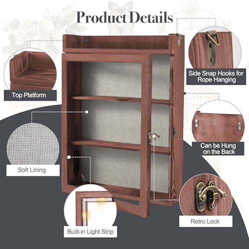 11x16 Pet Memorial Shadow Box Frame with Shelves, Brown - color: Standard Brown
