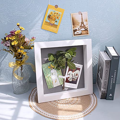 Frametory 11x11 Shadow Box Frame Display Case, 2-inch Depth (White) - color: White, size: 11x11(1 Set)