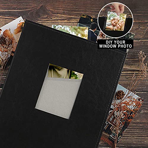 Ywlake Photo Album 4x6 400 Pockets, Leather Photo Albums Holds 400 Vertical Pictures Only Black - color: Black, size: 400 Pockets