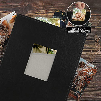 Ywlake Photo Album 4x6 400 Pockets, Leather Photo Albums Holds 400 Vertical Pictures Only Black - color: Black, size: 400 Pockets