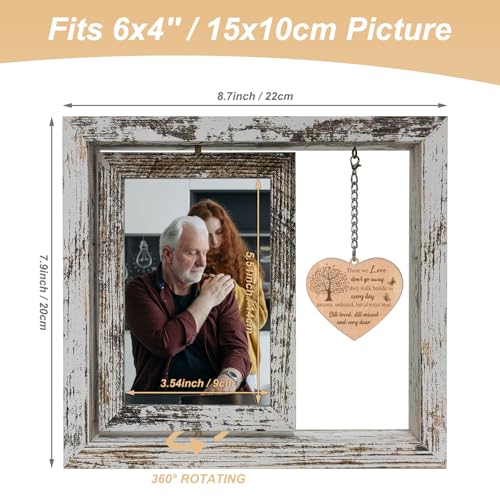 Memorial Rotating 4x6 Wood Frame, Those We Love Don't Go Away - color: Loss of loved one