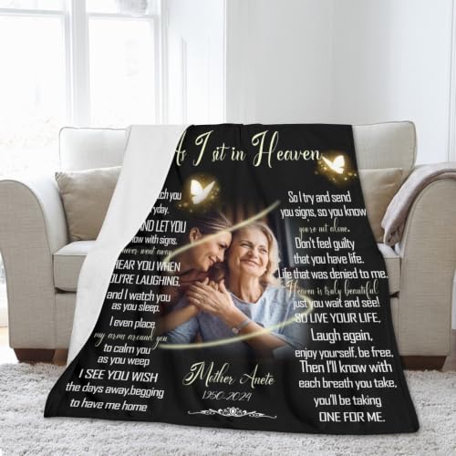Personalized Memorial Blanket for Loss of Loved Dad Mom Husband Wife - color: Memorial Blanket 05