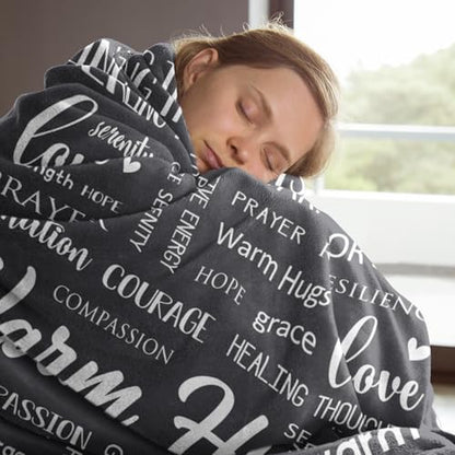 Warm Hugs Healing Blanket, Get Well Gifts for Women Men | Cancer Care, Chemo, After Surgery, Get Well Soon, Thinking of You Gifts, Soft Throw Blanket 60" x 80'' - color: Grey, size: 60"x80"
