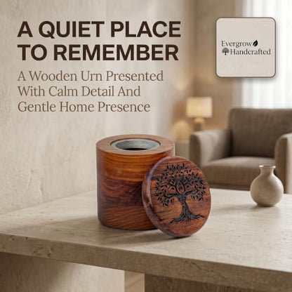 Rosewood Tree of Life Cremation Urn for Human Ashes | Rosewood - size: Medium (30 Cu/In or lbs)