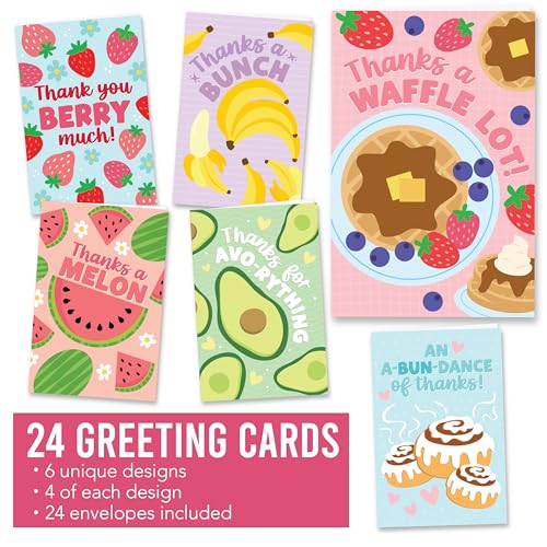 24 Bulk Thank You Cards with Envelopes Blank Cute Thank You Cards | Colorful Pastel 6 x 4 Appreciation Card Birthdays, Baby Shower, Teacher, Small Business, Party Guests, Coworkers & Holidays - style: Colorful Pastel 24 pcs