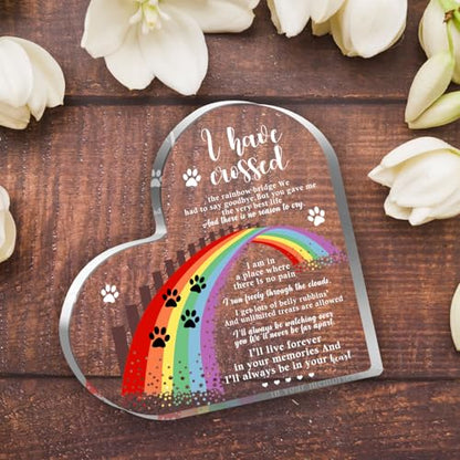 Xendelow Pet Memorial Gifts, Sympathy Gifts for Loss of Dog Cat, Pet Sympathy Present, Pet Memorial Acrylic Rainbow Bridge Decorations, Condolences Gift for Remembrance, Bereavement Gift for Loss Pet - style: 004