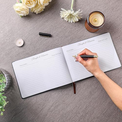 Yingzhao Memorial Funeral Guest Book with Pen 144 Pages Cardinal Funeral Guest Sign in Book for Memorial Service Celebration of Life Party Supplies in Loving Memory(Classic Style) - style: Classic Style