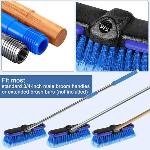 Car Wash Brush Head with Soft Bristle 10 Inch, Car Cleaning Brush with Protective Bumper for Cleaning Auto Cars Trucks RV Boat Deck Solar Panel