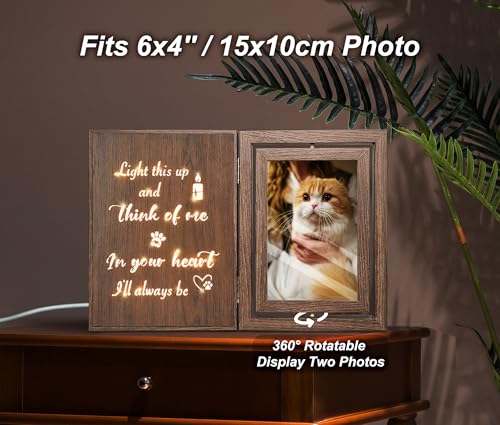 EYITUPC Lighted Pet Memorial Frame: Dog or Cat Loss, In Your Heart Always - color: In Your Heart