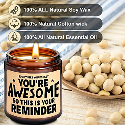 Scented Candle Gifts for Women, Her - Inspirational, Cheer Up Gift - color: You Are Awesome