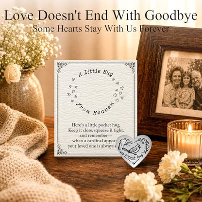 Sympathy Gift for Loss of Loved One, Cardinal Memorial Keepsake for Mom Dad, Pocket Hug from Heaven, A Comforting Reminder They are Always Near, Remembrance Gift