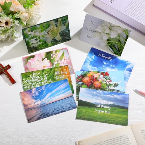 32 Pcs Christian Sympathy Cards with Scripture Religious Bereavement Cards | Assorted, Faith Based Condolence Card with Envelopes, Express Your Condolences