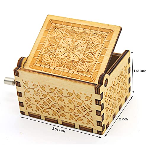 Can't Help Falling in Love Wood Music Box, Antique Engraved Music Boxes | Wooden Music Box Gifts for Lover, Boyfriend, Girlfriend, Husband,Wife (WOOD) - color: Wood