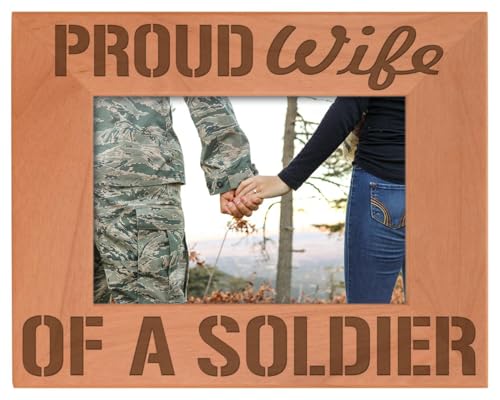 ThisWear Proud Wife of a Soldier Wood Frame - Landscape 4x6 - color: Wife, size: 4x6 Photo - Landscape