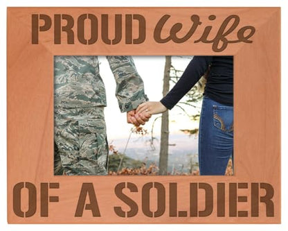 ThisWear Proud Wife of a Soldier Wood Frame - Landscape 4x6 - color: Wife, size: 4x6 Photo - Landscape