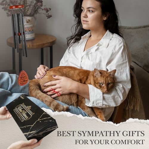 SteadStyle Cat Memorial Gifts for Loss of Cat, Pet Memorial Wind Chimes | Pet Memorial Gifts for Cats, Loss of Cats Sympathy Gift, Remembrance Sympathy Wind Chime Outdoor Garden Patio 25.5 In - size: 25.5 In