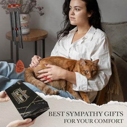 SteadStyle Cat Memorial Gifts for Loss of Cat, Pet Memorial Wind Chimes | Pet Memorial Gifts for Cats, Loss of Cats Sympathy Gift, Remembrance Sympathy Wind Chime Outdoor Garden Patio 25.5 In - size: 25.5 In