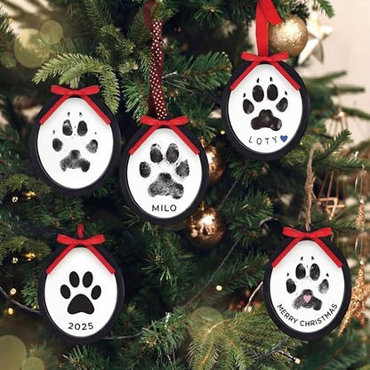 AmazingSpark 2 Sets Paw Print Kit for Dogs Inkless Pawprint Keepsake Kit Cat Pawprints Personalization Tool Keepsake Frame Double Sided Paw Print Ornament
