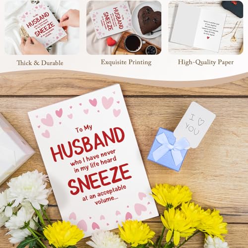 Funny Husband Birthday Card from Wife, Humor Birthday Card for Husband from Wife, The Loudest Sneezer, Who I Have Never in My Life Heard Sneeze at an Acceptable Volume - color: Loudest Sneezer