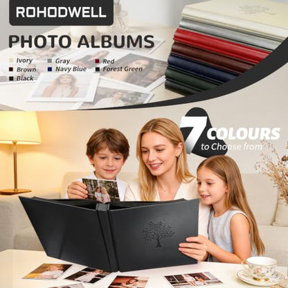 Photo Album 4x6 600 Pockets Photos, Large Capacity Leather Cover Photo Book | Slip-In Horizontal & Vertical Pockets Acid-Free Waterproof Picture Albums Great for Family Baby Wedding Holiday & Anniversary - color: Black