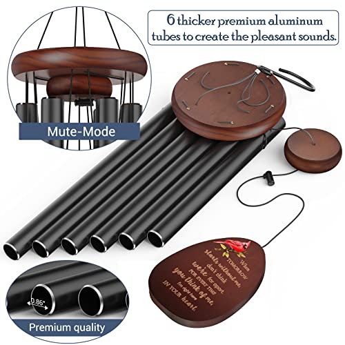 Suntimber Cardinal Memorial Wind Chimes for Loss of Loved One Sympathy Gift | 35" Windchimes In Memory of a Loved One like Mother Father,Cardinal Sympathy Gifts Basket for Bereavement,Condolence,Funeral - size: 35 Inch Cardinal