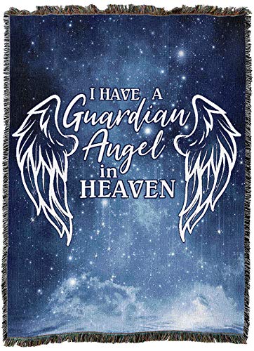 Pure Country Weavers I Have A Guardian Angel in Heaven Blanket - Sympathy Bereavement Gift Tapestry Throw Woven from Cotton - Made in the USA (72x54) - color: Guardian Angel, size: 72" x 54"