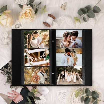 Lanpn Wedding Photo Album 4x6 300 Pockets, Linen Cover Newlywed Marriage Albums Slip in Holds 300 Horizontal Photos (Beige) - color: Windowless-Beige, size: 300 Photos