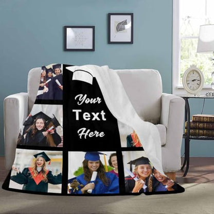 Custom Graduation Blanket with Photos Class of 2025 Graduates Personalized Blanket Graduation Gift Customized Blankets, Throw Blanket for Daughter Son Granddaughter Grandson on Graduation Day - color: Graduation 10 Photos-1