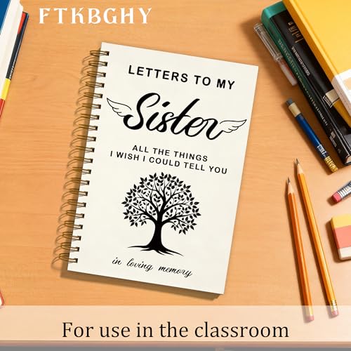 FTKBGHY Loss of Sister Sympathy Gifts Grief Journal Notebook, Sympathy Notebooks Gifts for Loss of Loved One, Bereavement Gift, Letters to My Sister Journal, 5.5x8.3 Inch - color: Colour-6