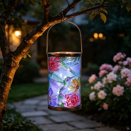MUMTOP Hummingbird Solar Lantern Waterproof Outdoor Hanging Garden Light - color: Multicolor