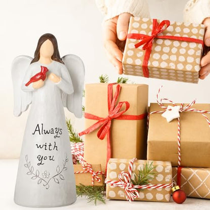 Cardinal Sympathy Gifts for Loss of Loved One - 6.7" Angel Figurine Statue, Memorial Gifts for Loss of Women Mother Father, Bereavement Grief Remembrance Gift, Hand-Painted Figurine - color: Angel Cardinal