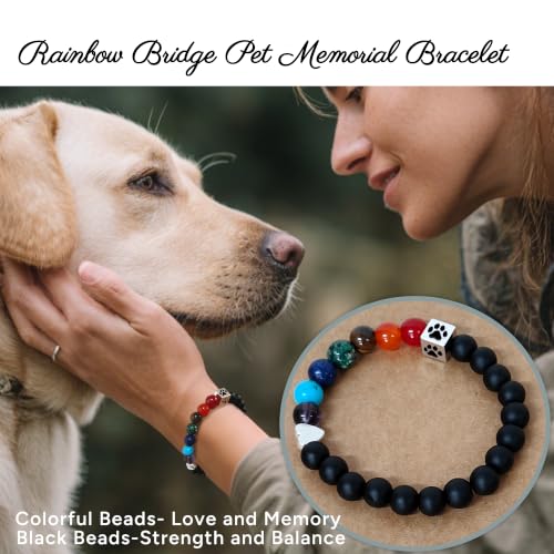 Pet Memorial Paw Print Shape Ornament & Bracelet to Remember Dogs or Cats | Walunt Hardwood,Rainbow Bridge Dog Memorial Gifts,Sympathy Gifts for Women Men Who Lost Pets