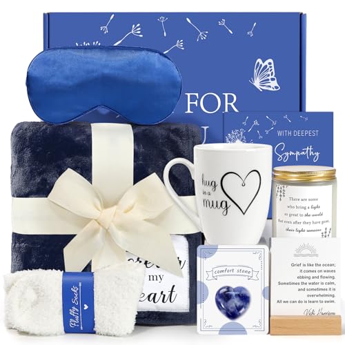 Condolences Gift For Loss, Sympathy Gift Baskets Bereavement Grief Gift Ideas for Loved One Father Mother Husband Sister Friend, Sorry For Your Loss Gifts, Grieving Self Care Package For Women Men