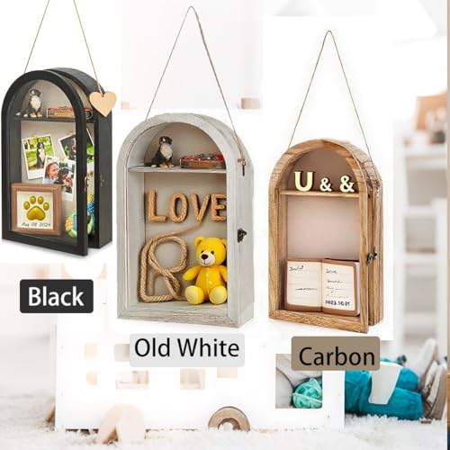 11x16 Shadow Box Frame with Plexiglass, Deep Shadow Box Frame with Linen Back and Removable Shelves,Wood Glass Display Case for Medals, Photos, Memorabilia, Awards,4" Depth (Black) - color: Black