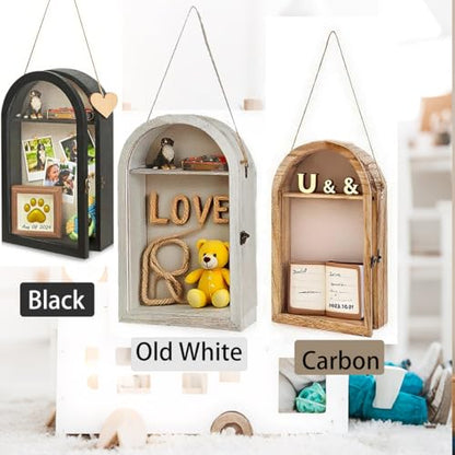 11x16 Shadow Box Frame with Plexiglass, Deep Shadow Box Frame with Linen Back and Removable Shelves,Wood Glass Display Case for Medals, Photos, Memorabilia, Awards,4" Depth (Black) - color: Black