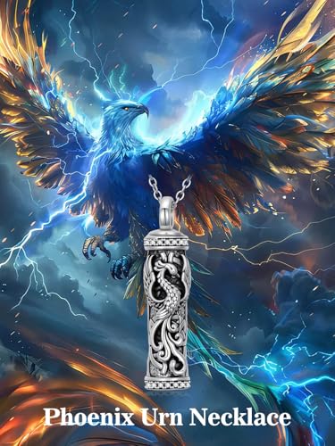 JKR Keepsake Urn Necklace for Ashes Cremation Jewelry Memorial Gift - style: 5-Phoenix