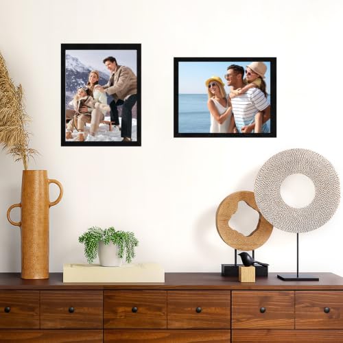 Shadow Box Frame 8"x 10" - 4 Pack Wood Deep Shadowbox with Glass - size: 8x10-4pcs-black